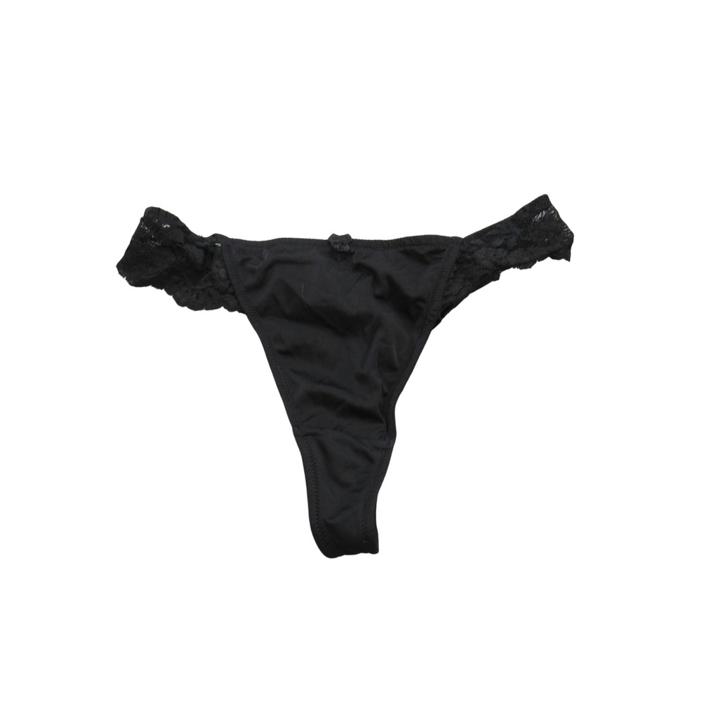 Le Mystere‎ Rouge Francesca Black Lace Thong Panties Underwear Med